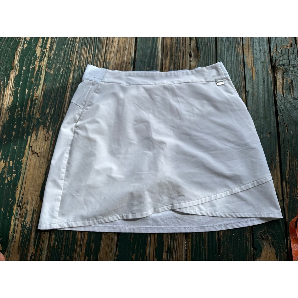 Greg Norman Play Dry White Golf Skort Asymmetrical Wrap Front Size Medium